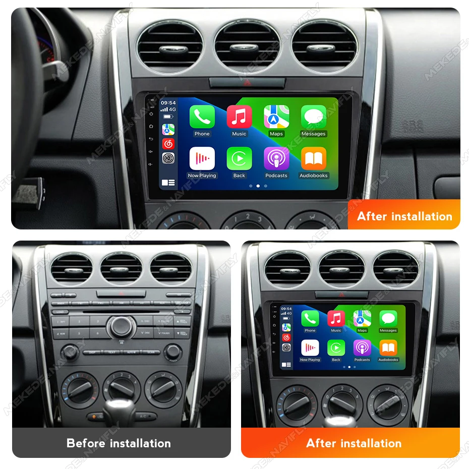 MEKEDE 2 Din IPS Screen Car Radio For Mazda CX-7 2008 - 2015 Carplay GPS Navigation BT Multimedia Player Audio Stereo Head Unit
