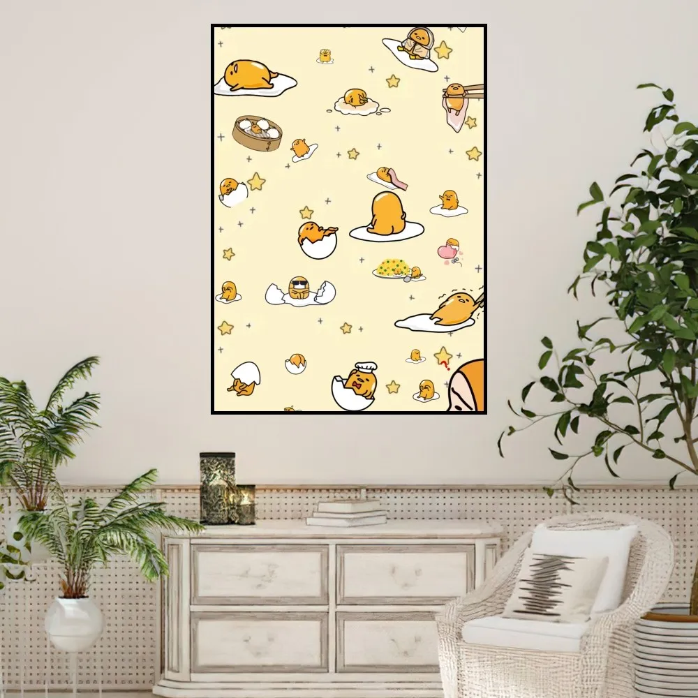 MINISO Cute Sanrio Gudetama Poster Prints Wall Painting Bedroom Living Room Decoration Office Home