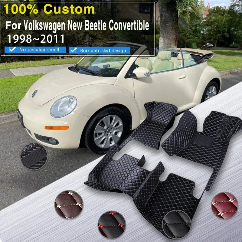 Alfombrillas de coche 3D Para VW Volkswagen New Beetle Convertible 1998 ~ 2011 alfombras impermeables Para automóvil alfombrillas de coche accesorios de coche