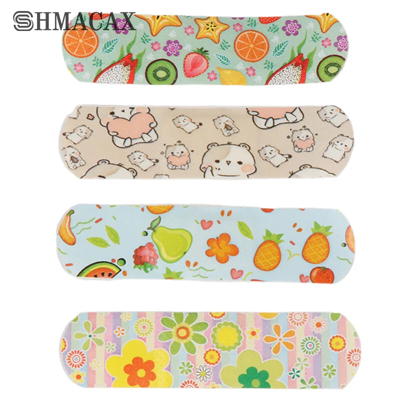 100pcs Cartoon Waterproof Hemostasis Kids Band Aid Stickers Adhesive Bandage Wound Strips Plasters For Children