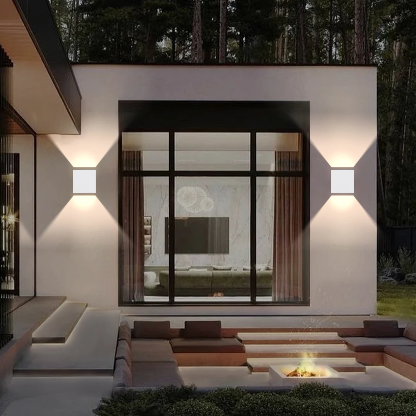 LED Wall Lamp with Adjustable Light Shape, 6W Modern Indoor and Outdoor IP65 Wall Lamp, Wall Mounted on Top and Bottom
