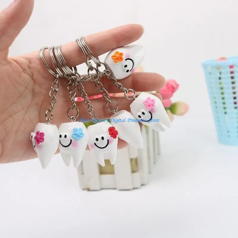U2JE 10PCS Delightful Teeth Patterned Keychain Lightweight Yet Creative For Daily Use