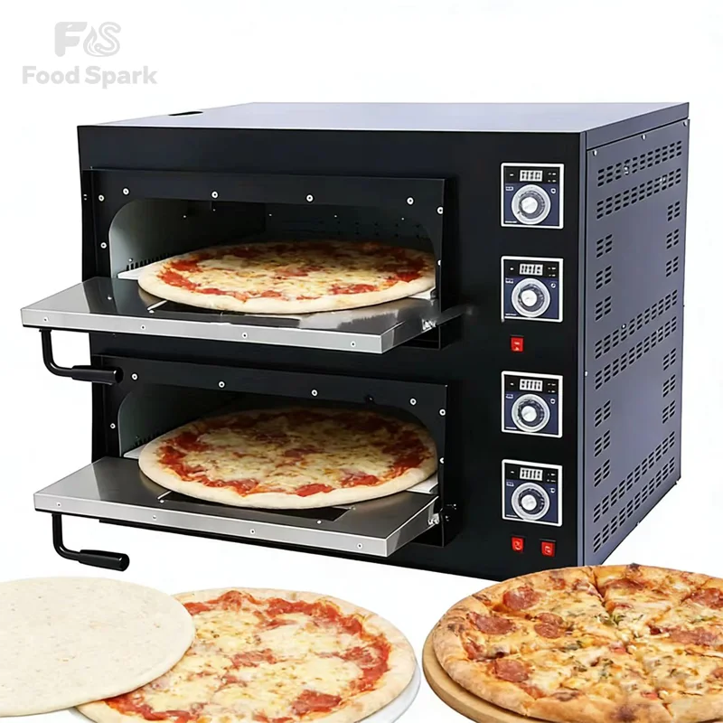 Equipo de Cocina Comercial para Hoteles, Horno de Gas para Panadería de 2 Niveles, Horno para Pizza de Una o Dos Capas