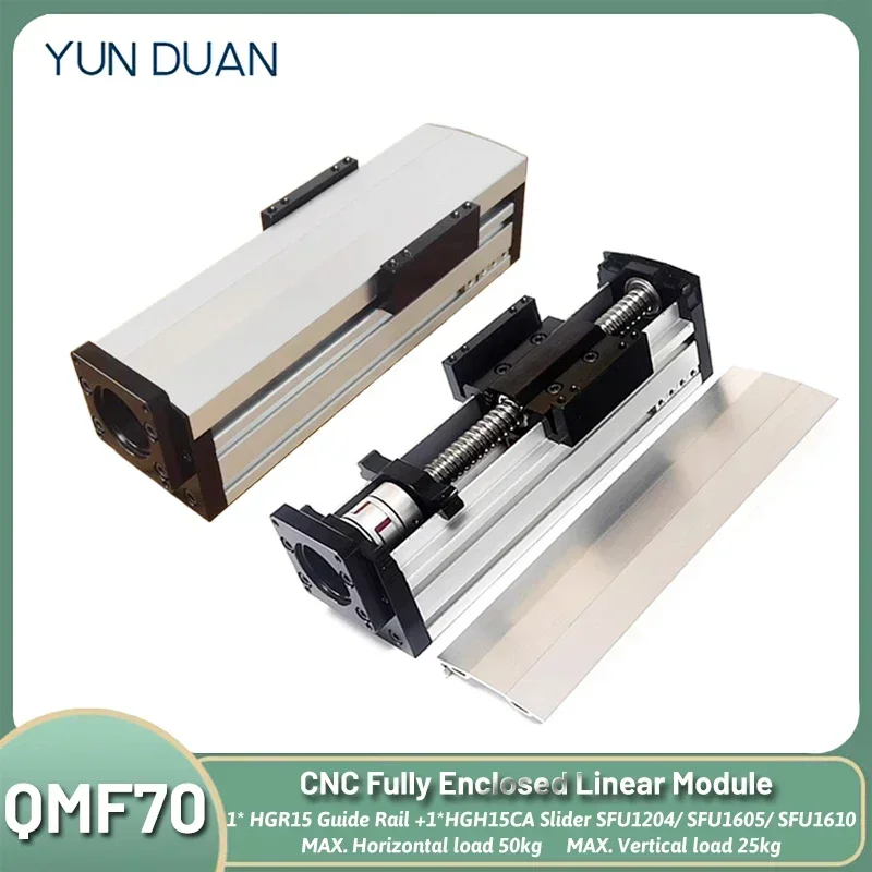 

Fully Enclosed Linear Ball Screw Module CNC Sliding Table Dust Cover Linear Guide Stage 70mm Width SFU1204/SFU1605/SFU1610