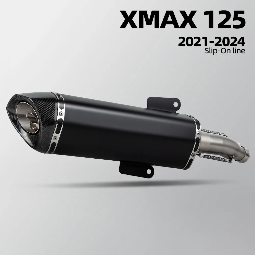 For YAMAHA XMAX125 XMAX 125 2021-2024 Motorcycle Exhaust Full System Slip on Line Modify Middle Pipe Muffler S-Y125SO6-HRSS
