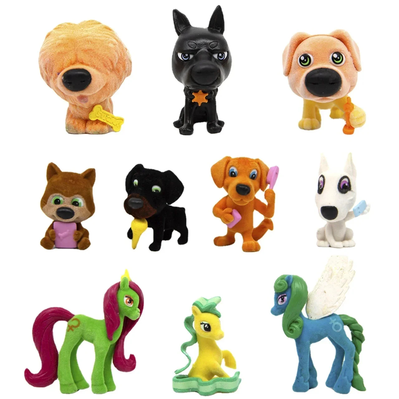 Picture Book Story Cute Cat Martha Bear Doll Flocking Dog Pony Simulation Decorations for Loose Cargo Children's Toys