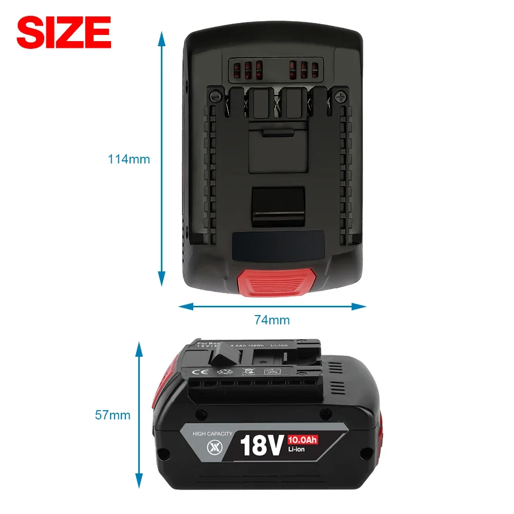 Imagem -04 - Bosch-autêntica Bateria de Iões de Lítio 18v 10ah Gba 18v 10ah 18v Profissional Gba Gsb Gsb Bat618 Bat609 com Fuel Guard Novo