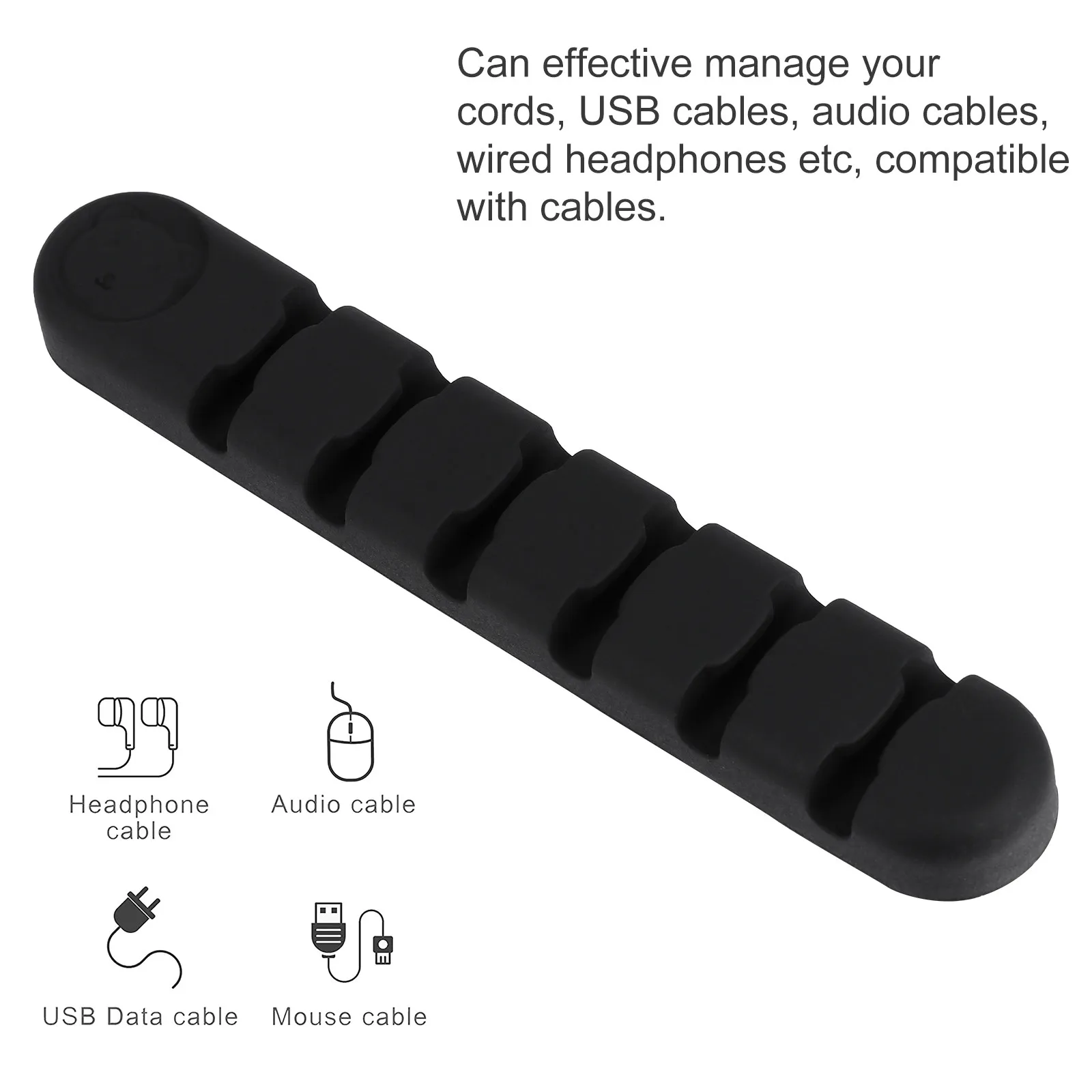 3Pcs Stylish Silicone Cable Clips Self Adhesive Desktop Organizer Flexible Bendable Data Wire Winders for Neat Desk Setup