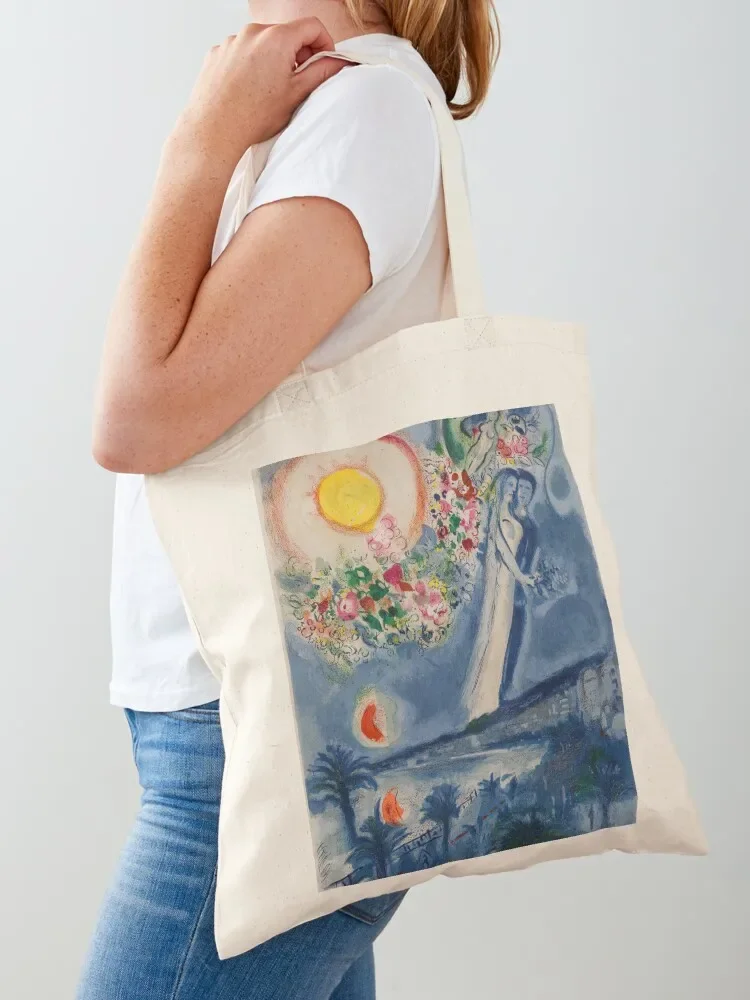 

Lovers in the Sky of Nice by Marc Chagall Tote Bag eco bag folding free delivery bags tote bags men shopper bag women