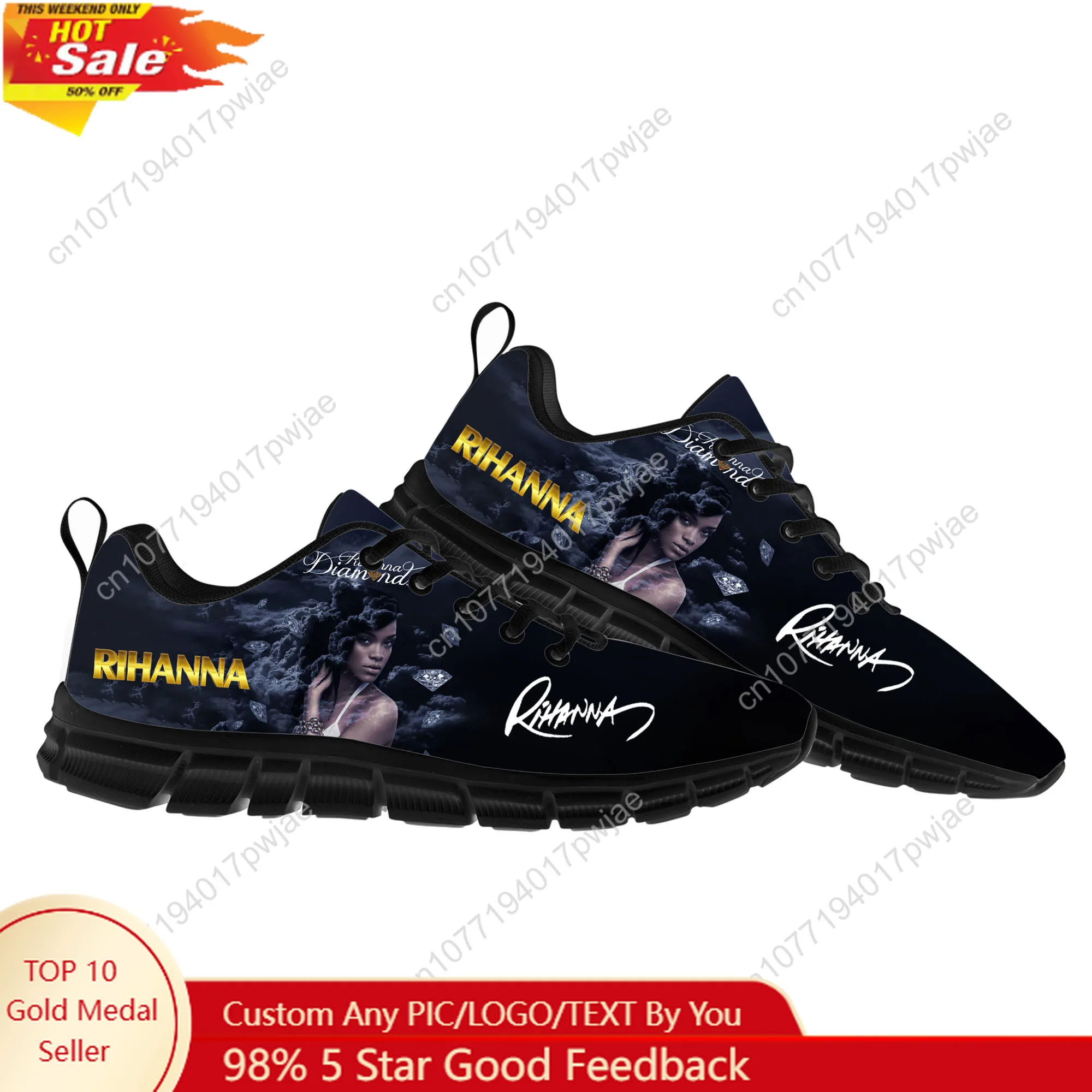 

Rihanna Hip-hop Rapper Flats Sports Shoes Mens Womens Sneakers Fashion Casual Hiking Sneaker Custom Built Shoes