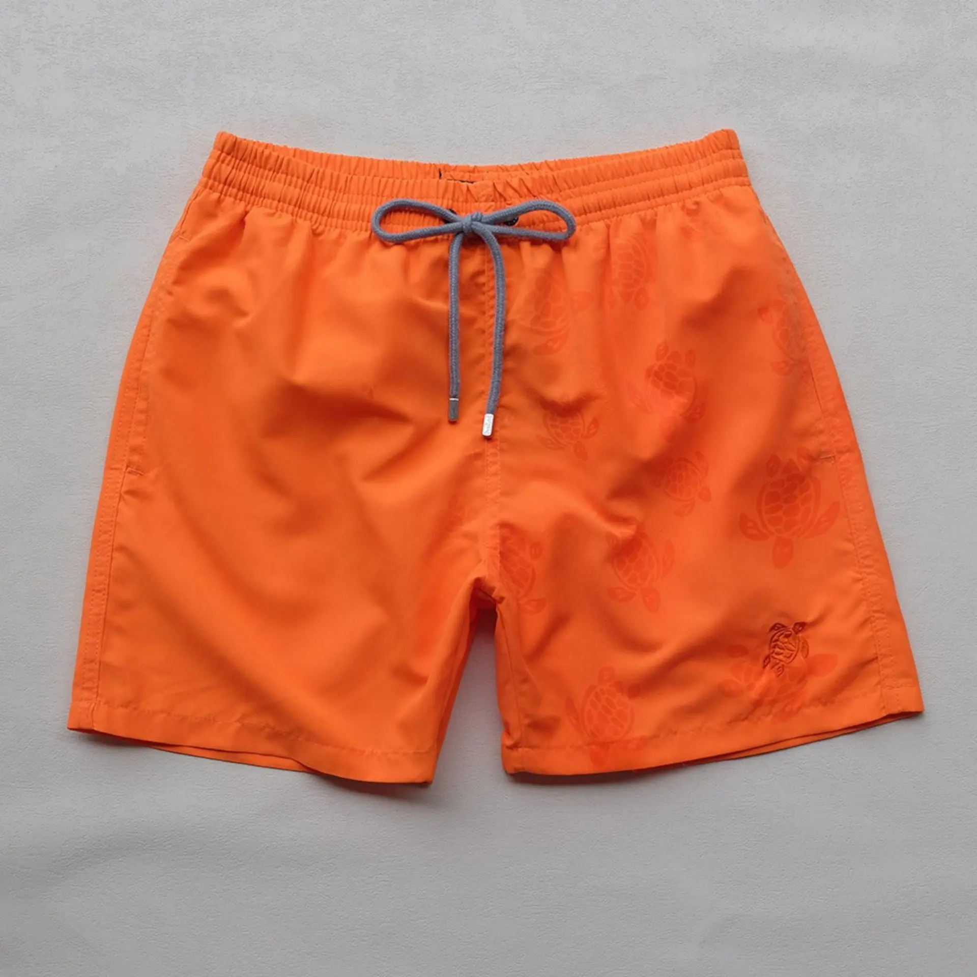 Men's Quick Dry Solid Color Turtle Brand Water-Reveal  Mesh Lining 4 Way Stretch Surf Swim Beach Board Shorts Sportswear Male