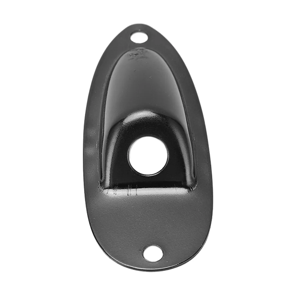 Premium Metal Guitar Jack Plate Oval Shape Black Boat Style Jackplate Electric Guitar Output Jack Bass Guitar