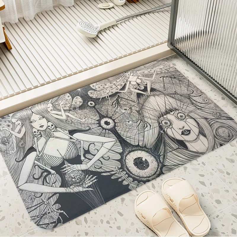 Carpet Entrance of House Junji Ito Bathroom Mat Slip-resistant Custom Doormat Living Room Floor Kitchen Hallway Rug Home