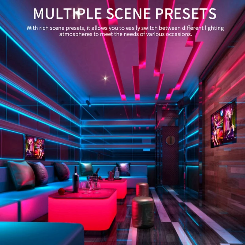 T8K Musica + Console DMX Porta a 8 canali con microfono In/Aux In SPI-TTL Controller per strisce luminose a LED per WS2811 WS2812B