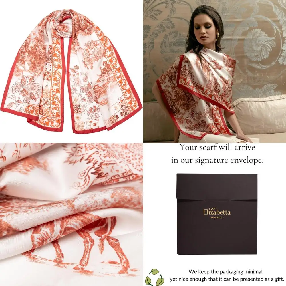 

Длинные модные шарфы из 100% шелка — итальянский, элегантный стиль для женщин