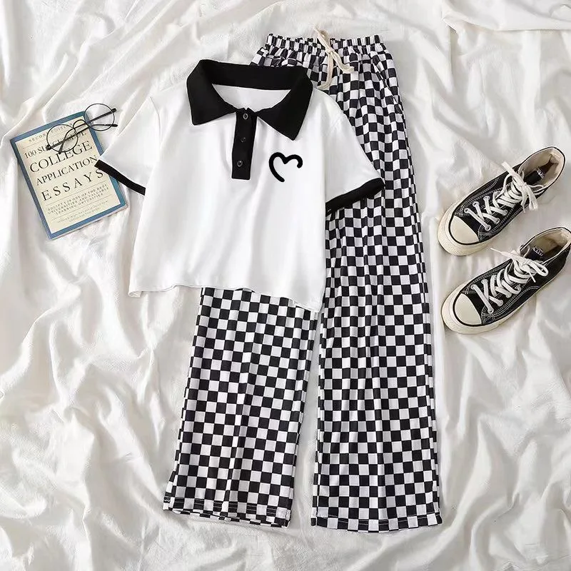 6 7 8 9 10 11 12 13 14 Years Summer Girls Clothing Sets New Fashion Letter Tops + Pants 2Pcs Outfits Kids Tracksuit Kids Clothes