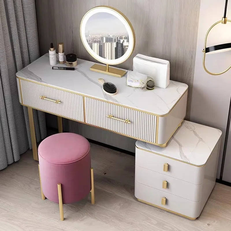 chest cabinet integrated bedroom bay window cabinet, makeup stool mirror left and right combination dresser