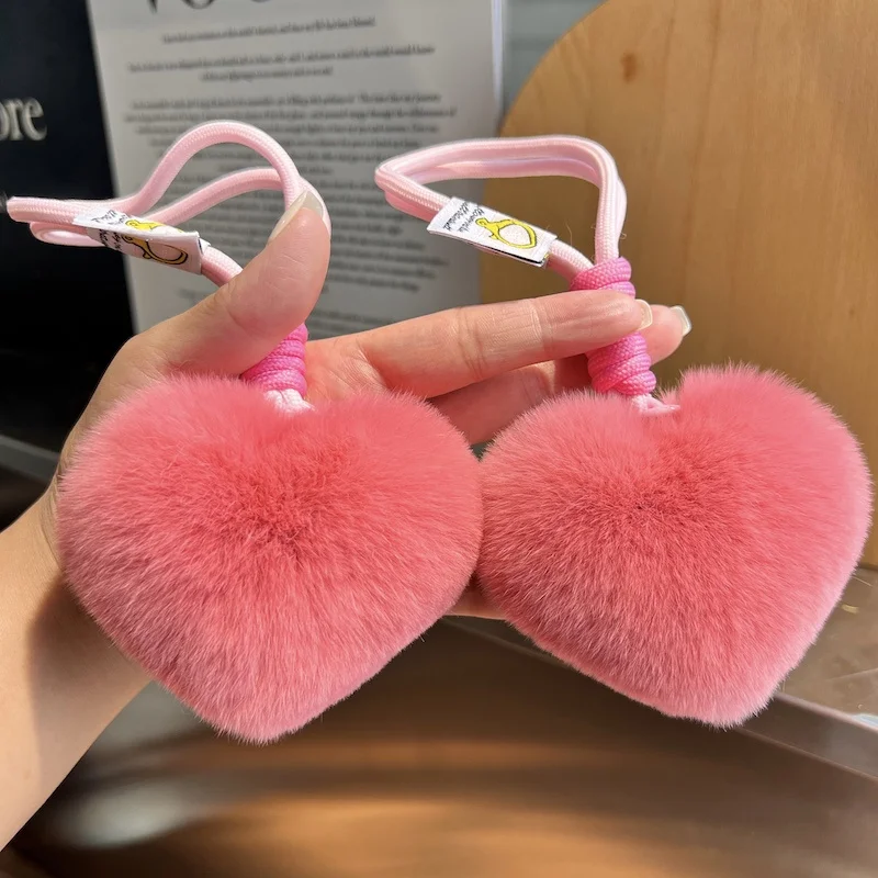 

New Cartoon Plush Love Keychains For Women Y2k Bag Pendant Couple Car Key Chains Jewelry Gift Decoration keychain Accessories