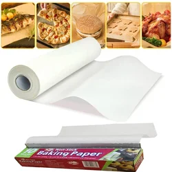 10/20/50M Baking Paper Barbecue Double-sided Silicone Oil Paper Parchment Rectangle Oven Oil Paper Baking Sheet Bakery BBQ Party