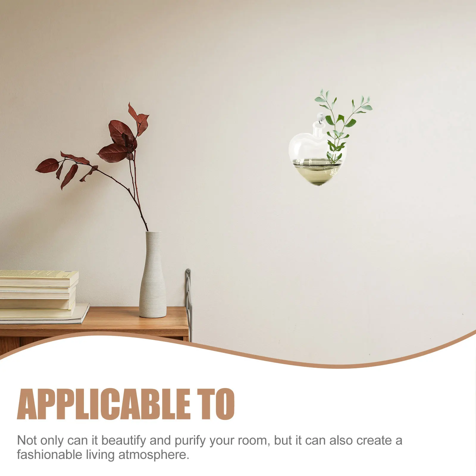 

Heart Flower Container Hanging Vase Borosilicate Material Hydroponics Vase Home Decoration Glass Flower Container