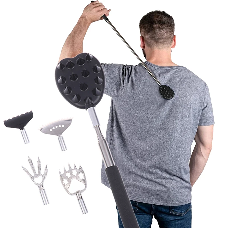 5 In 1 Back Scratcher Telescopic Scratching Back Scratcher ชุดนวด Scraper ขยาย Telescoping Itch นวดผ่อนคลาย