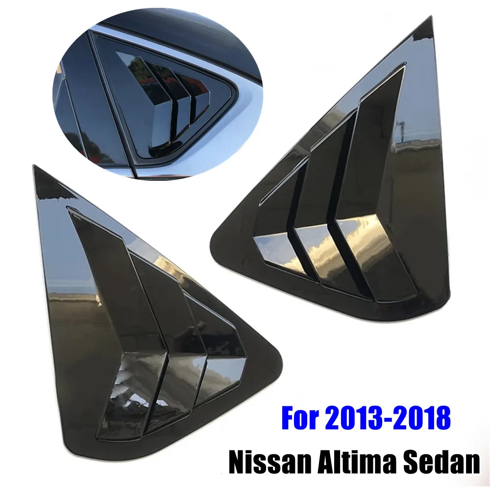 

2PCS For Nissan Altima Sedan 2013-2018 Car Rear Window Quarter Louver Cover Side Vent Shutter Trim Scoop ABS Accessories