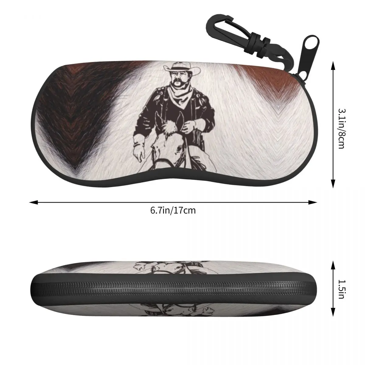 Custom Print Cowboy Horse Cowhide Cow Glasses Case Fashion Shell Eyeglasses Case Sunglasses Box