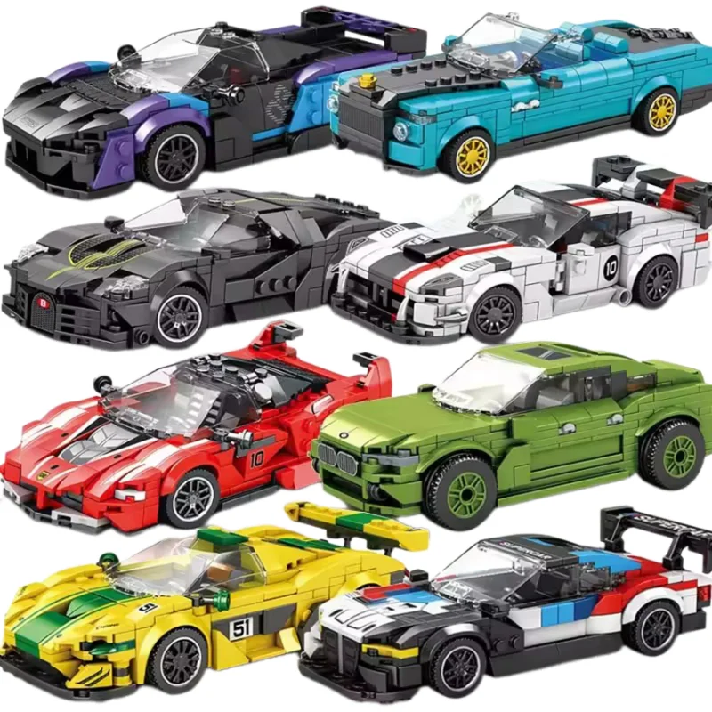 Speed Champions Series Racing Sports Vehiclea Technique Car Supercar Building Blocks Set Bricks Classic MOC Model Toys For KidsC