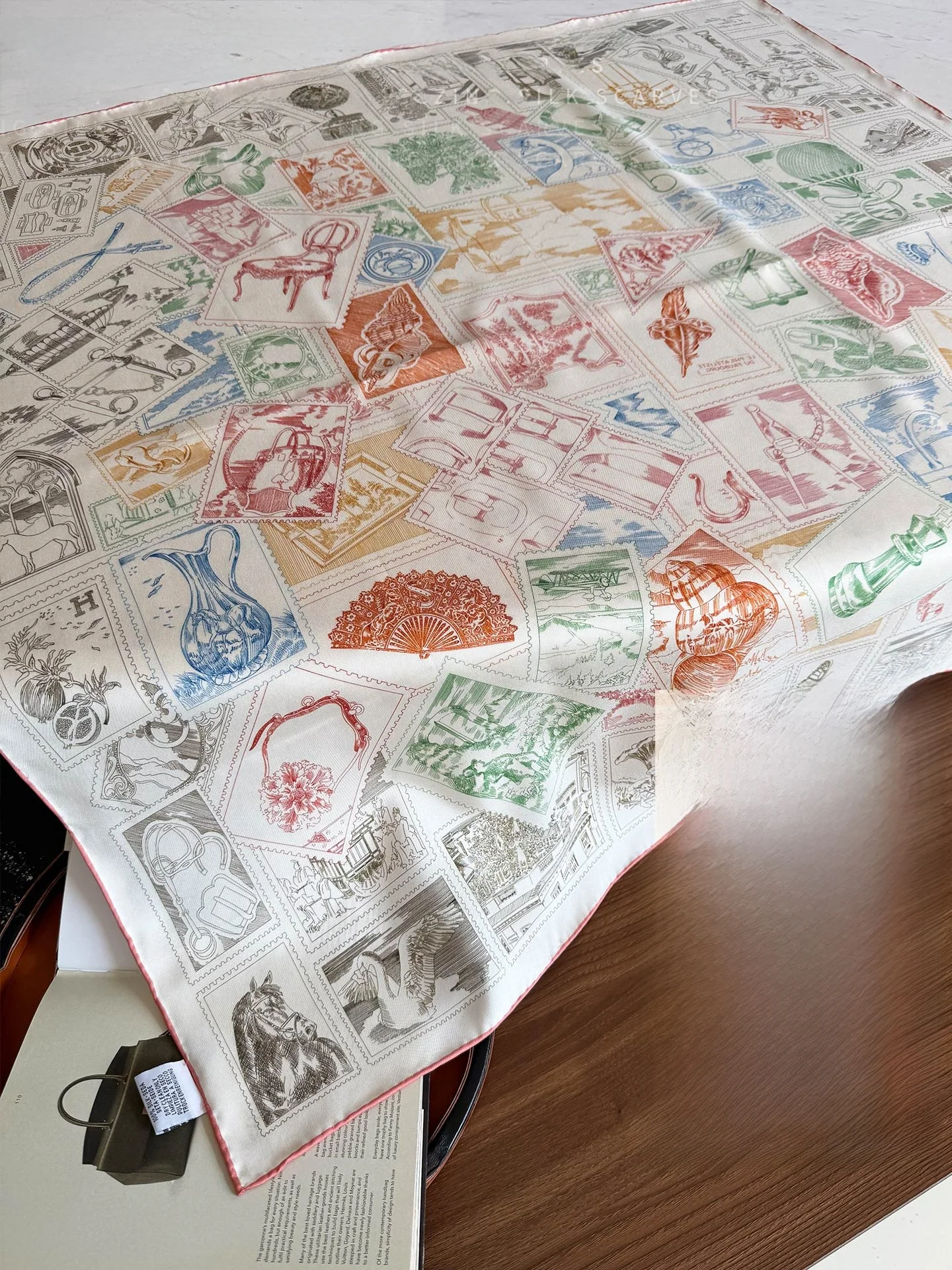 Faionable 90cm 8 Momme Silk Scarf True Silk Square Scarf Versatile 00%  Silk Twill Pattern Sli Accory for ...