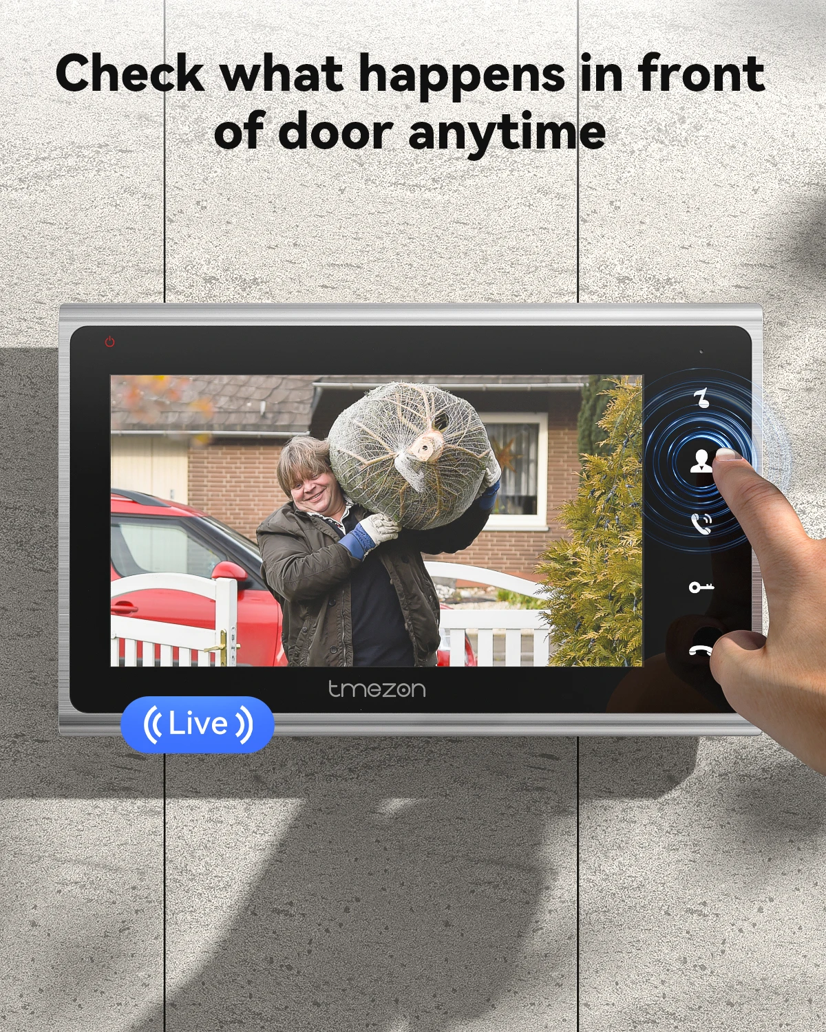 TMEZON 2 Wire Video Intercom, Video Doorbell Intercom System with 7 zoll Monitor and Wired Doorbell, Plug & Play, Night Version,