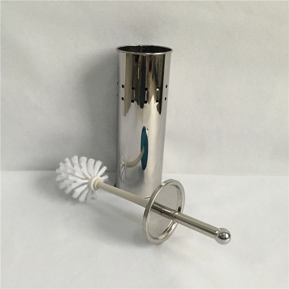 

Stainless Steel Toilet Brush With Lid Square Round Hole Design For Household Bathroom Cleaning Brush Base Mold Resistant