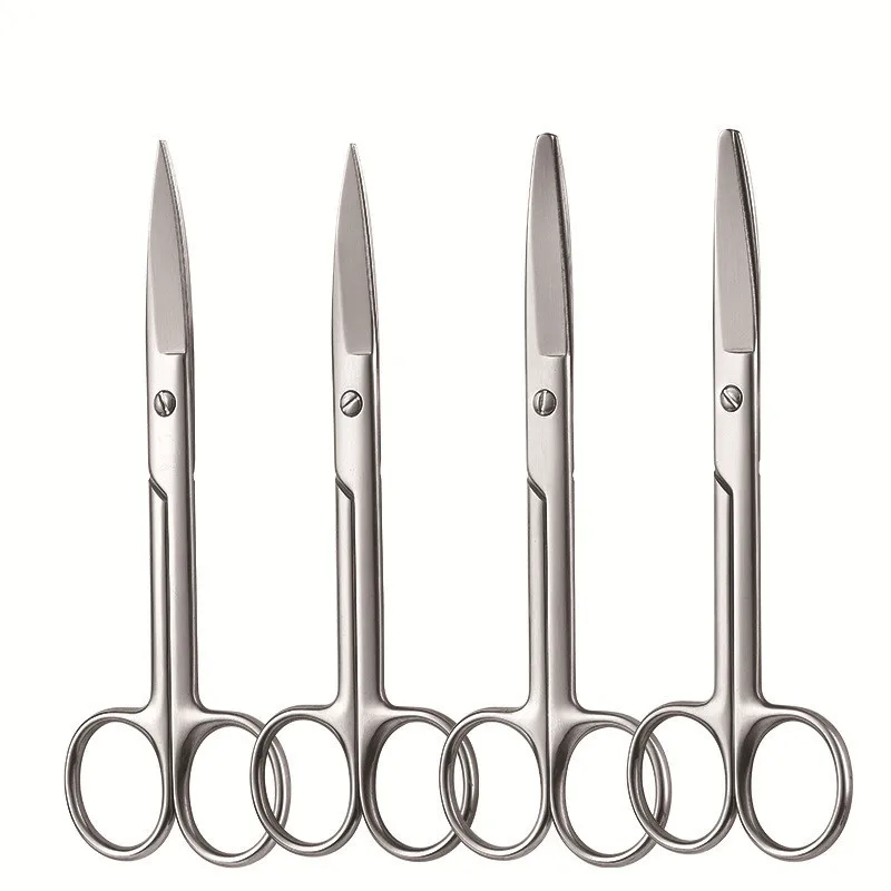 

10/12.5/14cm Stainless steel Surgical Straight Bend tip Scissors Medical Emergency Canvas Field Equip Shearing Regulations Emt