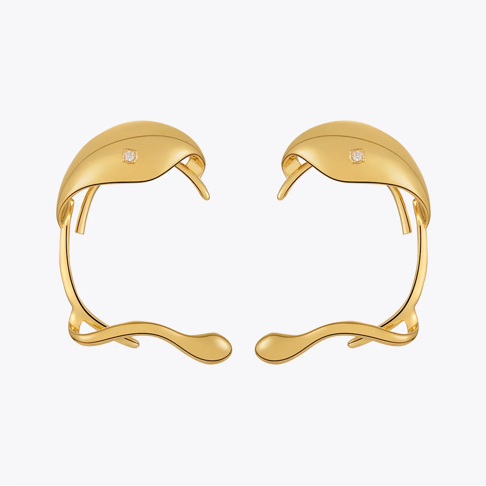 ENFASHION Irregular Clip On Earrings For Women Fashion Jewelry Party Gold Color Ear Cuff 2022 Zircons Pendientes Mujer E221386