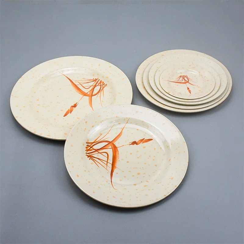 Melamine Shallow Disc Restaurant Commercial Buffet Imitation Porcelain Tableware Plate