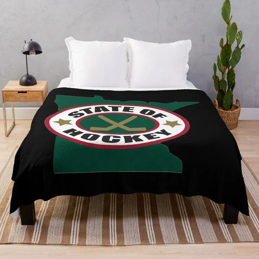 

State of Hockey Throw Blanket Warm Comfortable Blanket Gift for Parents Friends
