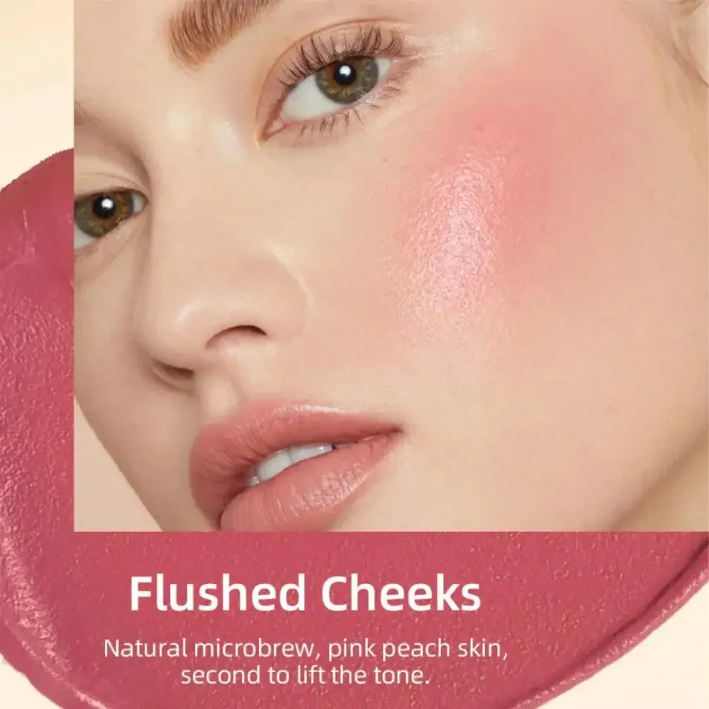 Blush creme multiuso em bastão, 6 cores, à prova d'água, maquiagem misturável de longa duração para mulheres, bochecha, lábios, olhos, produto cosmético