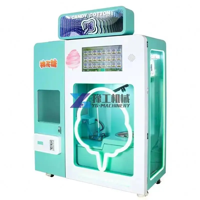 Commercial Electric Automatic Cotton Candy Machine Cotton Candy Automatic Food Vending Making Machine Large Maker
