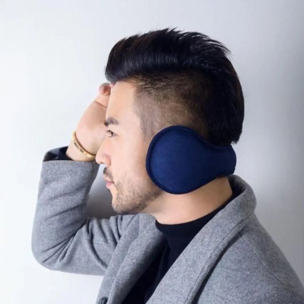 Windproof Soft Stuffed Unisex Simple Behind the Head Man Earmuff Thick Earwarmer Ear Cover Female Ear Flap