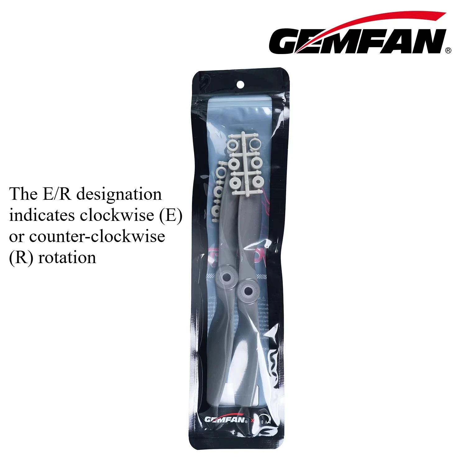Gemfan Vortex High Thrust Propeller for RC Airplane Jet. 2-Blade Glass Fiber Nylon, 2CW or 2CCW Option