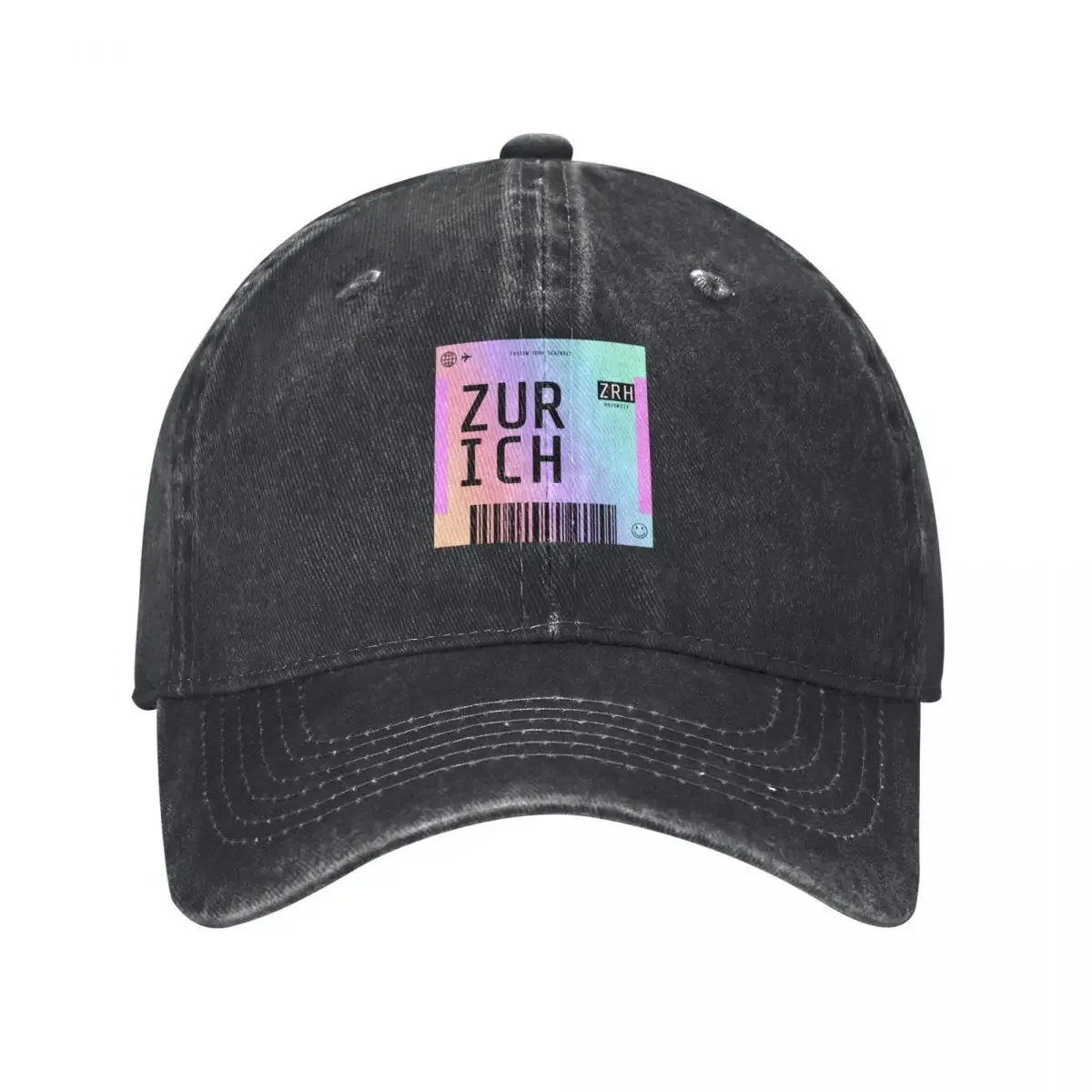 

Zurich Boarding Pass ZRH Rainbow Gradient Baseball Cap black Sunhat foam party Hat Rugby Luxury Woman Men's