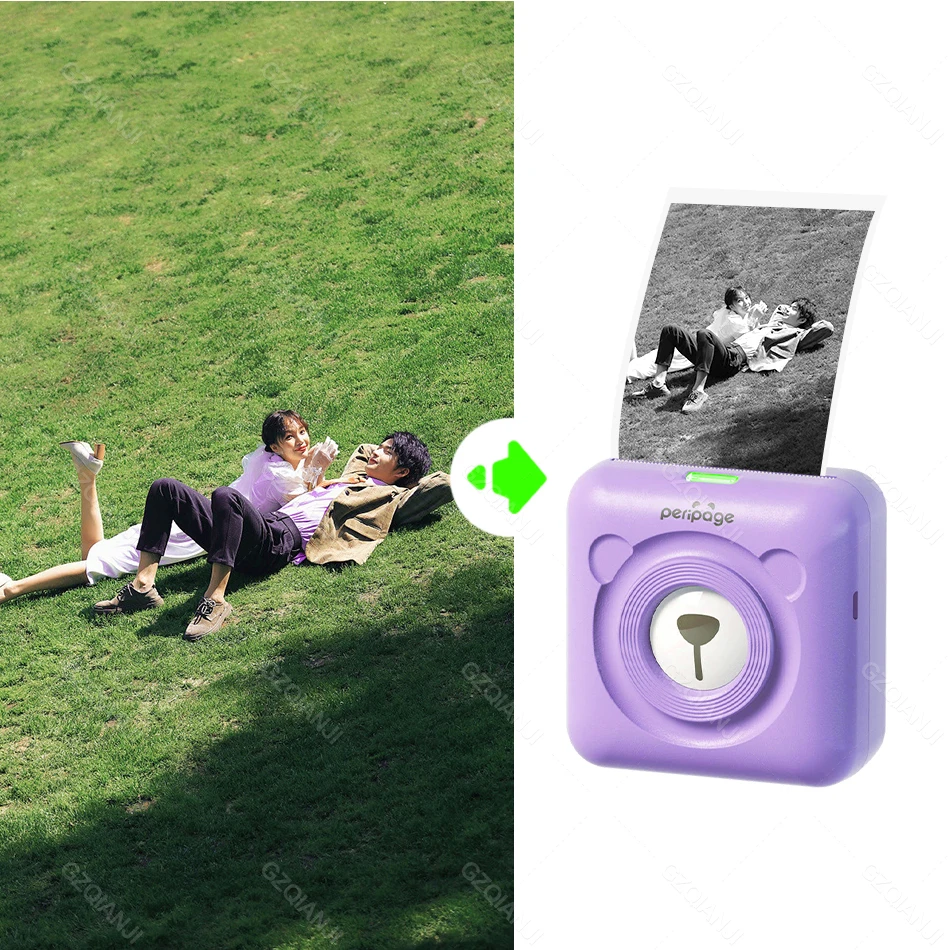 A6 Mini Pocket 304dpi Printer Peripage Thermal Photo Label Printer Color Green Purple Mobile Phone Android IOS Regalo Gift Paper