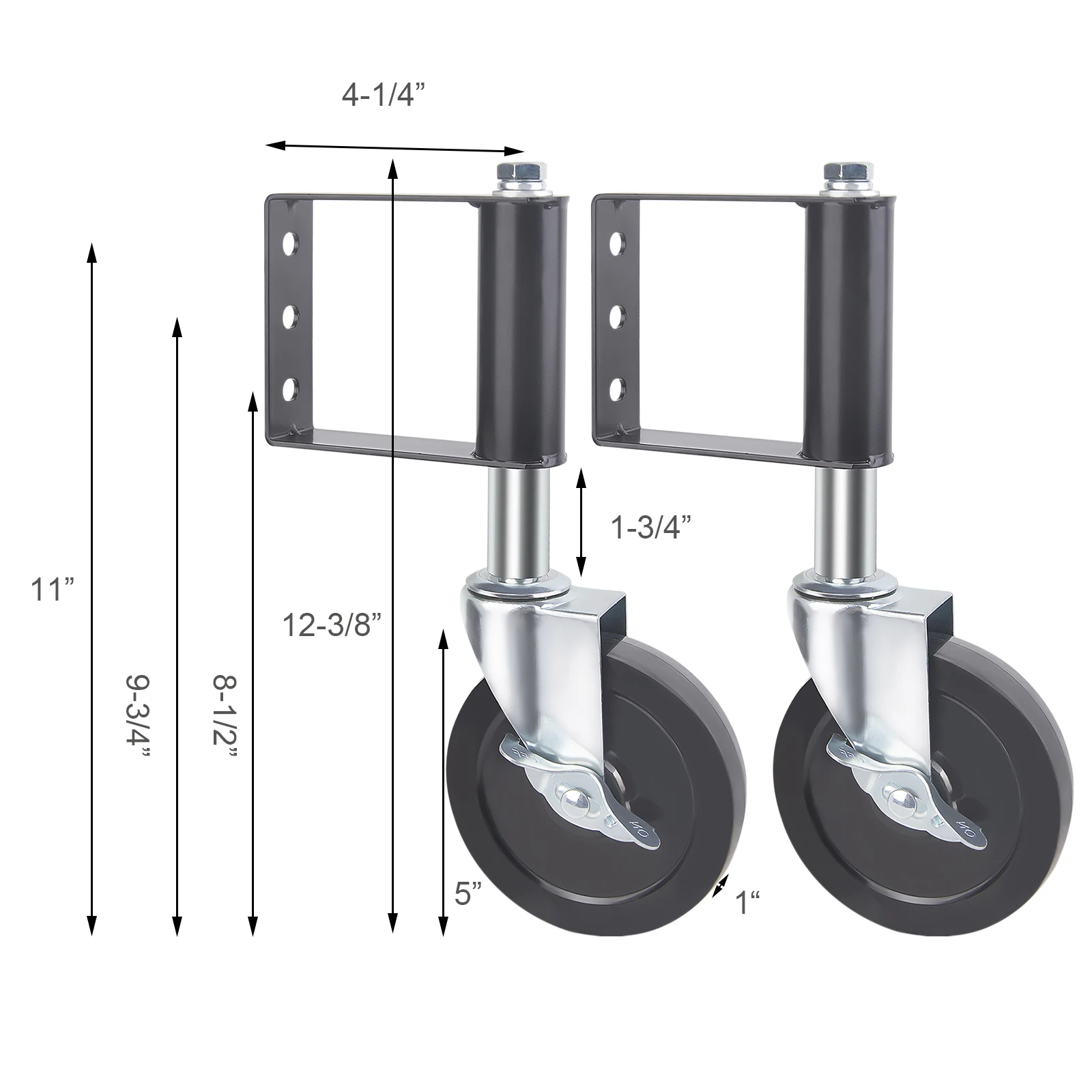 Image 5: 2 * Roue universelle avec frein 360 °   Les roues de porte rotatives à double roulement à billes intégré et une charge par ressort suppriment efficacement les vibrations