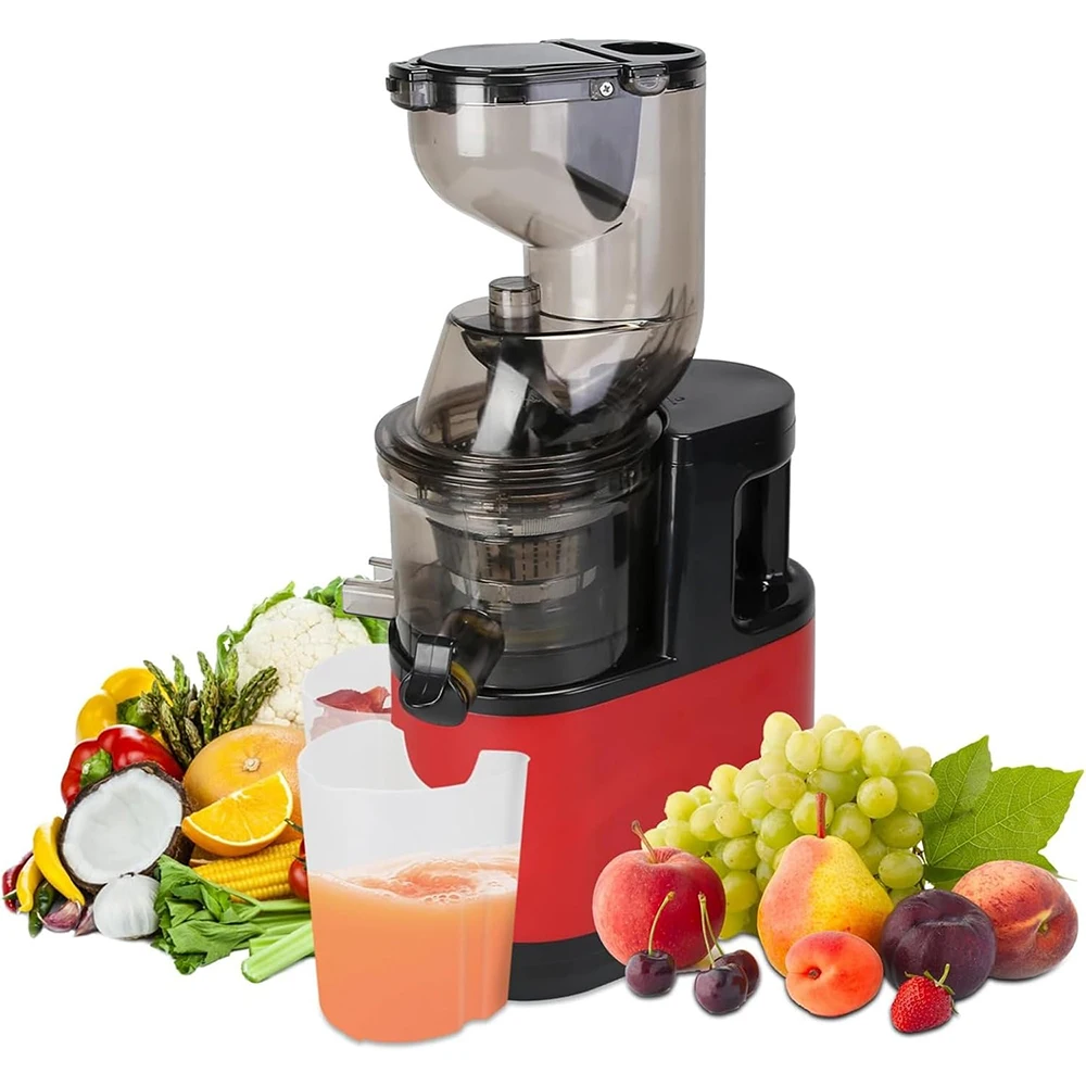 Extractor de zumo de frutas y verduras, apertura de 8 cm sin BPA para frutas y verduras, máquina exprimidora lenta, extractores de verduras