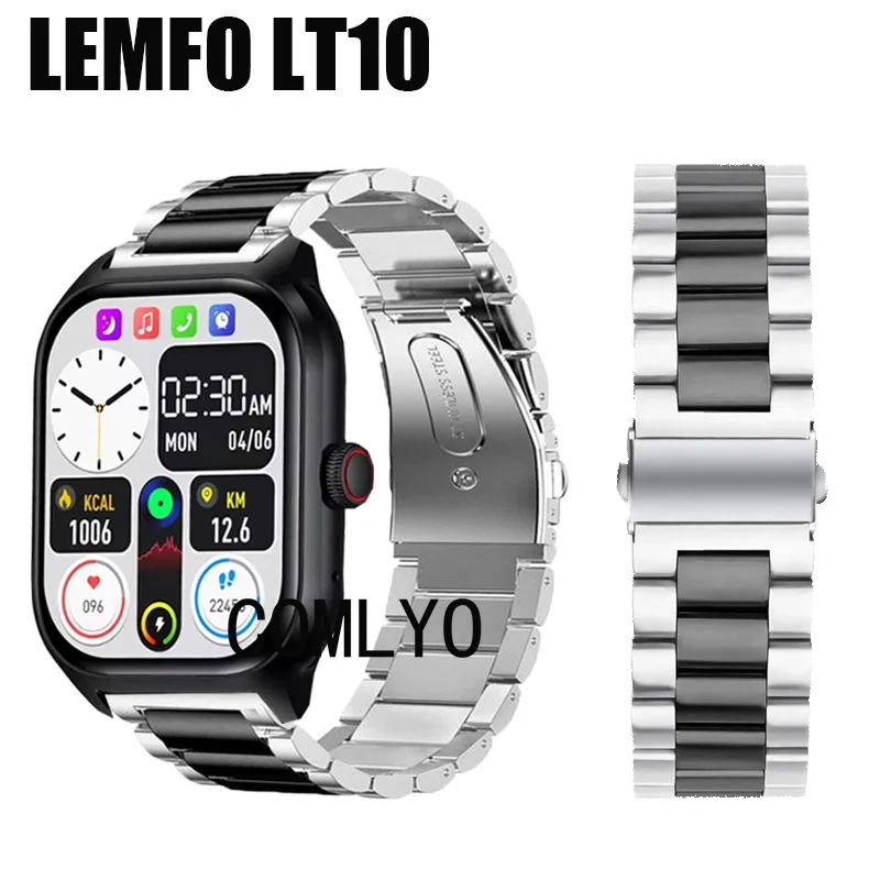 For LEMFO LT10 Smart Watch Strap Stainless Steel Metal Band Bracelet Men Belt