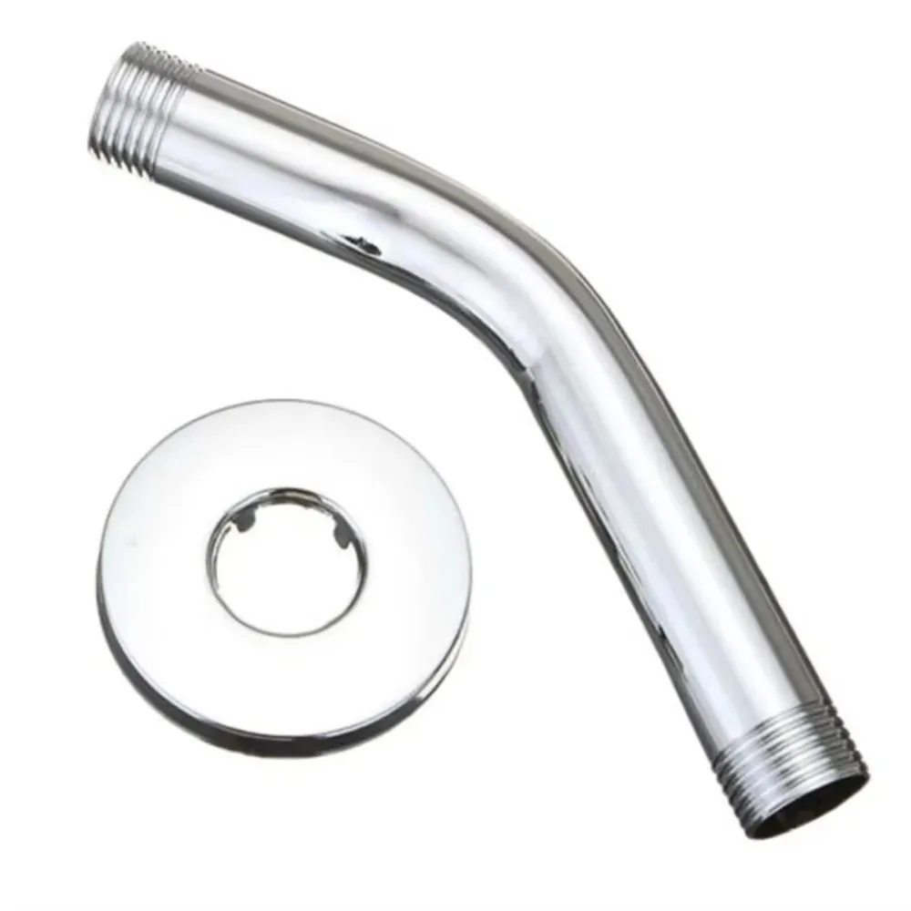 New Stainless Steel Shower Arm Wall Mounted Replaceable Extension Pipe Silver Arm Bracket Bathroom Home Accessories