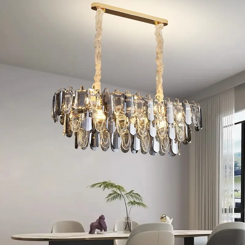 Living Room Crystal Chandelier Modern Luxury Grand And High-end Master Bedroom Light Luxurious And High-end Dining Room Lamp Led