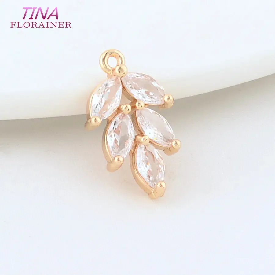 14K Gold Color Brass 10*18MM Leaf Leaves Charms Pendants Necklace Earrings Jewelry Making Supplies Accessories