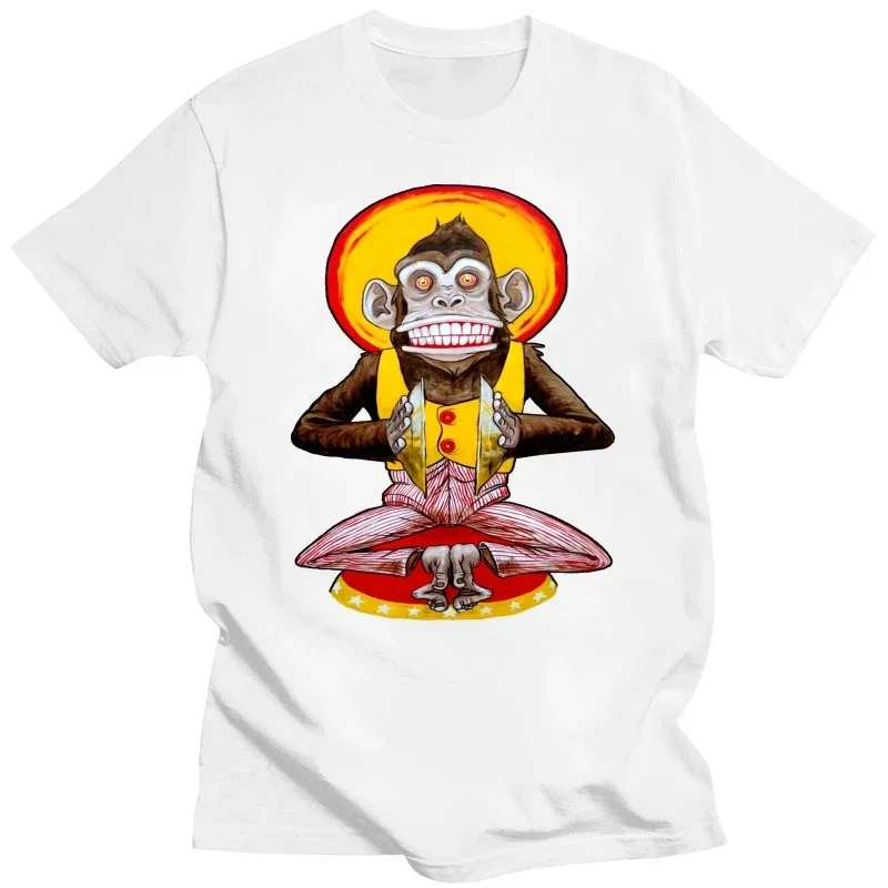 streetwear fashion vintage Summer Male Hot Sale EVIL JOLLY Chimp Vintage Clapping Cymbals Toy Monkey Shines Creepy Scary  SHIRT