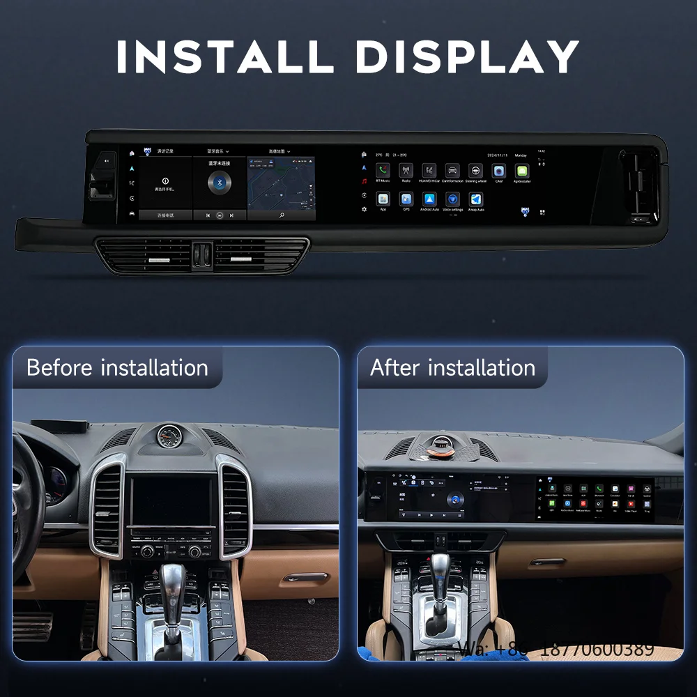 

24.6 Inch Dual Screen Android 14 Car Radio DVD Stereo Player for porsche Cayenne 2010-2016