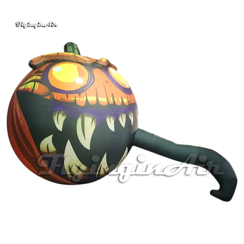 

Horrible Giant Lighting Inflatable Pumpkin Air Blow Up Jack-o-lantern With Vine For Halloween Party Decoration